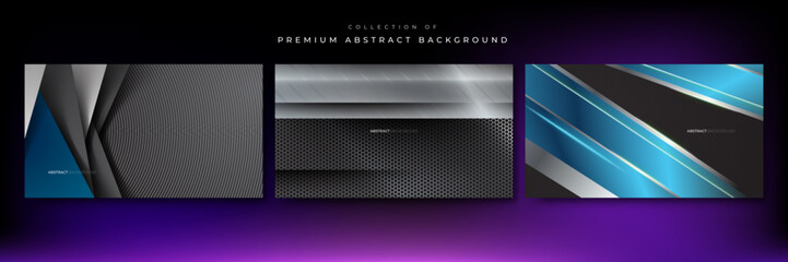 Abstract background dark with carbon fiber texture vector illustration and metal texture. Vector abstract graphic design banner pattern presentation background wallpaper web template.