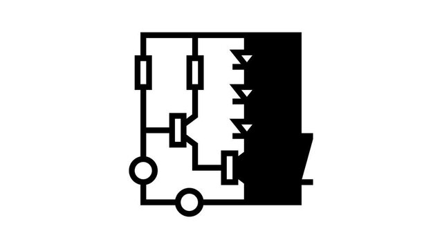 circuit diagram line icon animation