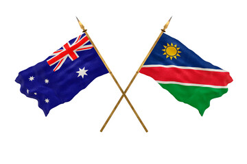 Background for designers. National Day. 3D model National flags Australia and Namibia