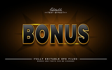editable bonus gold and black  text effect.logo text.typhography logo