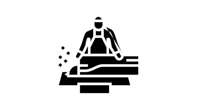woodworker business line icon animation