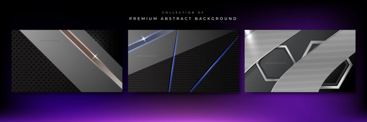 Dark abstract polygonal background with metal texture