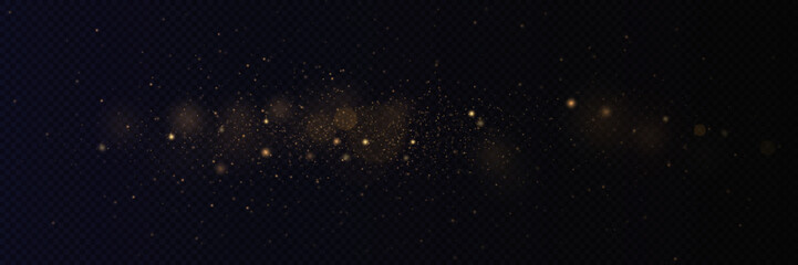 Gold particles. Light effect. Gold dust. background decoration.