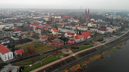 Włocławek z lotu ptaka, kujawsko-pomorskie, Polska/Wloclawek city aerial view, Kuyavian-Pomeranian region, Poland