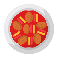 Malai kofta Concept, Beef Kofte Curry vector color icon design, Asian Cuisines symbol, Most Popular Dishes Sign, Street Foods stock illustration 