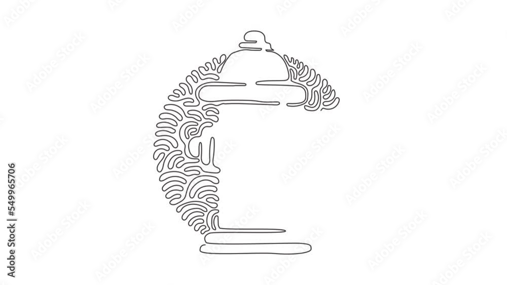 Poster animated self drawing of single continuous line draw red fire hydrant icon. tool used by firefighter