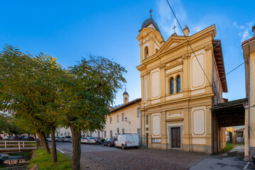 Fototapeta na wymiar Boves, Italy - November 22, 2022: church of Santa Clara in the Poor Clare monastery in corso Bisalta