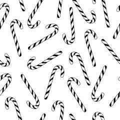 Christmas candy cane on white background pattern