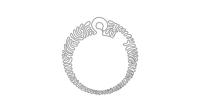 Self drawing animation of single line draw Stopwatch line and solid icon. Timer illustration. Sport watch chronometer. Trendy style. Swirl curl circle style. Continuous line draw. Full length animated