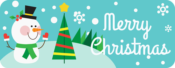 Christmas tag illustration in a flat style