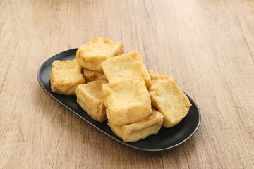 Tahu Goreng or Fried Tofu, Indonesia traditional food, made from fermented soybean extract.
