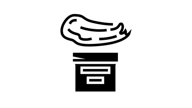 lanolin wool wax line icon animation