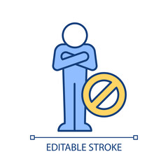 Individual blocks RGB color icon. Personal growth issue. Self limitations. Inner barriers. Negative thinking. Isolated vector illustration. Simple filled line drawing. Editable stroke. Arial font used