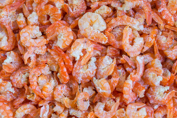 Dried shrimp background.