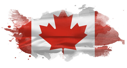 Illustrated flag of Canada. Canadian flag on a transparent background.