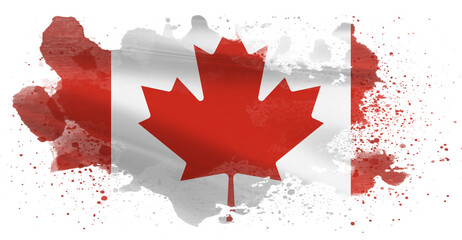 Illustrated flag of Canada. Canadian flag on a transparent background.