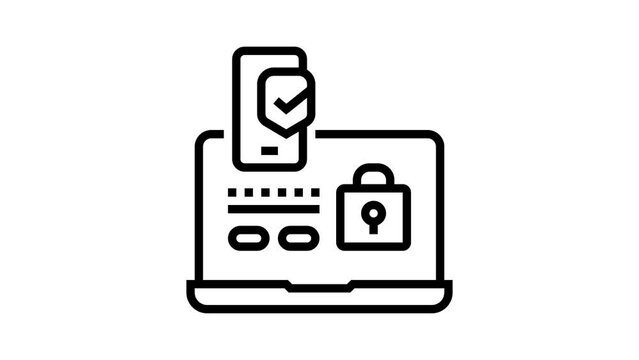 two step authentication line icon animation