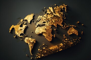 Illustration about world map. Made by AI.
