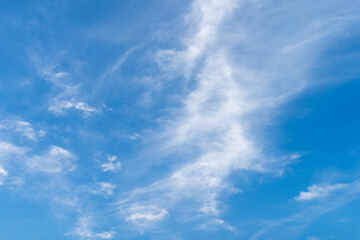 beautiful airatmosphere bright blue sky background abstract clear texture with white clouds.