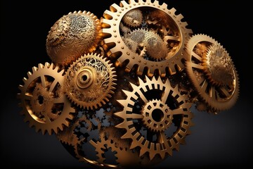 Illustration about gears. Made by AI.