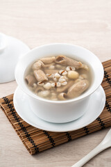 Four Tonics Soup. Delicious traditional Chinese herb flavor food.