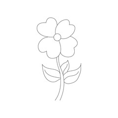 Flower vector isolated on white background. vector, flower vector. coloring page for kids.  