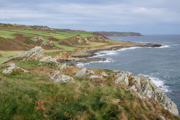 Fototapeta na wymiar view of the coast and sea in south Devon, UK