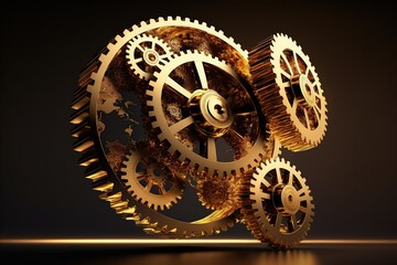 Illustration about gears. Made by AI.