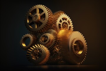 Illustration about gears. Made by AI.