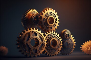 Illustration about gears. Made by AI.
