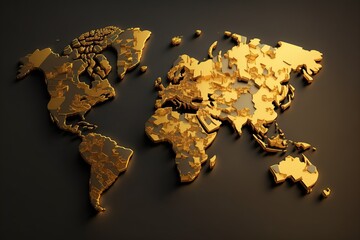 Illustration about world map. Made by AI.