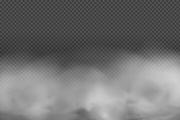 White vector cloudiness ,fog or smoke on dark checkered background.SCloudy sky or smog over the city.Vector illustration.