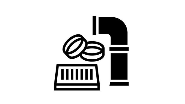 polyvinyl chloride thermoplastic line icon animation
