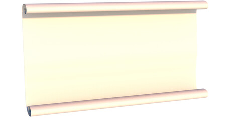 paper scroll  blank banner with copy space close-up 3d render background