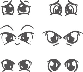 Collection of Funny Cartoon Eyes Icon Logo Ideas Set in Vector