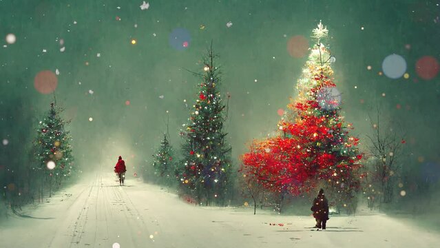 Abstract, Artistic, Christmas Tree, Background in 3D	