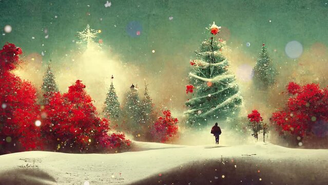 Abstract, Artistic, Christmas Tree, Background in 3D	