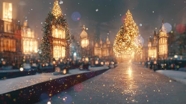 Abstract, Artistic, London Christmas, Background in 3D	