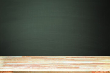 Abstract Natural wood table texture on Chalk rubbed out on background : Top view of plank wood for graphic stand product, interior design or montage display your product. Education concept.