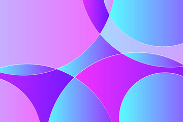 Abstract holo fluid gradient circles shape. Vibrant holographic rounded background