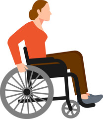 Young woman sitting in wheelchair - 549978982