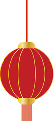 Traditional Chinese Red with Golden Gradient Festival Lantern