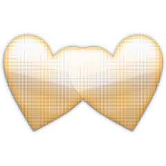 illustrazione con cuori intrecciati di puntini dorati su sfondo trasparente