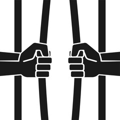 Hands breaking prison bars