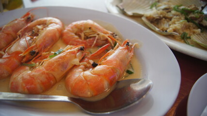 grilled shrimp on dish