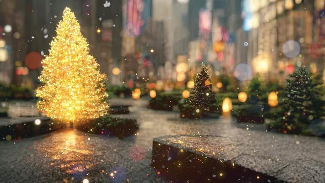 Abstract, Artistic, New York City Christmas, Background in 3D	