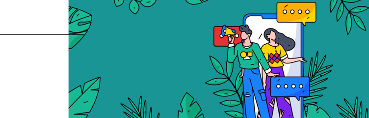 Flat vector concept operation illustration of people working in business
