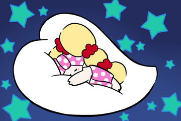 dreamy girl illustration fancy star dust