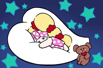 dreamy girl illustration fancy