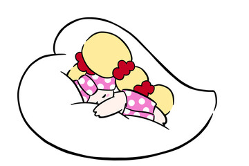 横たわる女性　可愛いイラスト